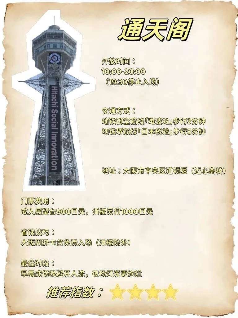 🌟 ​​大阪五大景点暴走攻略！亲测不踩雷の关西精华浓缩版​​：文章配图 5