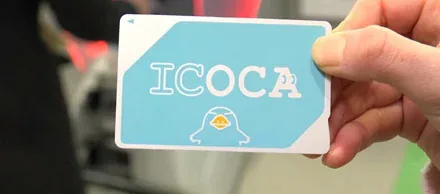 蓝色ICOCA交通卡,关西交通指南配图