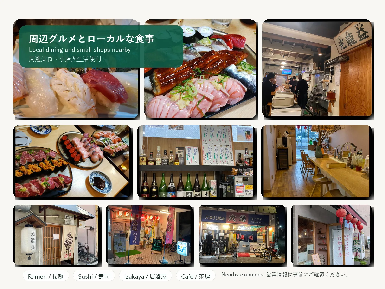 宽居大阪民宿 · 周边餐饮参考